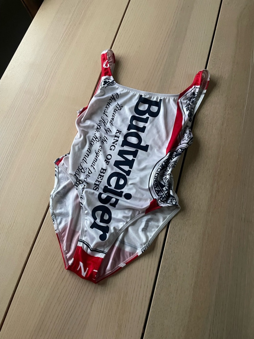 Vintage 90’s Budweiser high cut One-Piece Swimsuit made in Canada fits small - Picture 2 of 7